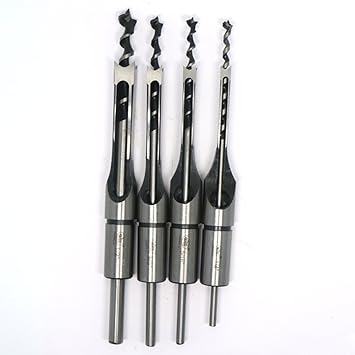 Generic 1/4-to-1/2-Inch 6-12.7mm Woodworking Square Hole Drill bits Woodworking Mortising sel Set, 4-Piece