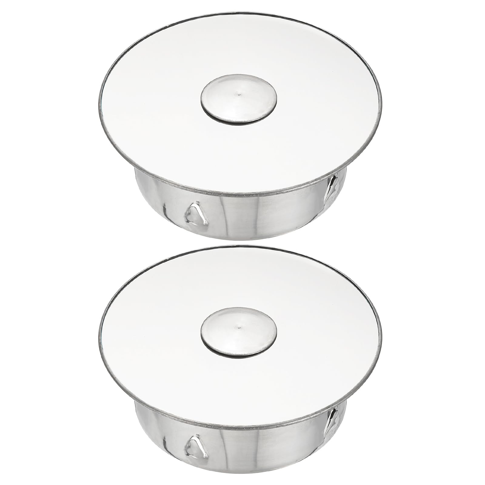 PATIKIL Chimney Hole Cap,2Pcs 110mm(4.3") Tightness Adjustable Round Stainless Steel Flue Hole Cover Stove Pipe Cap Pipe Cover with Removable Hole Cap for Kitchen Balcony Sewer,Silver Tone