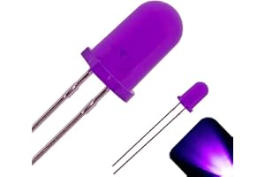 LIGHTHOUSE LEDS 5mm Round Top Diffused UV/Purple LED - Ultra Bright (Pack of 10)