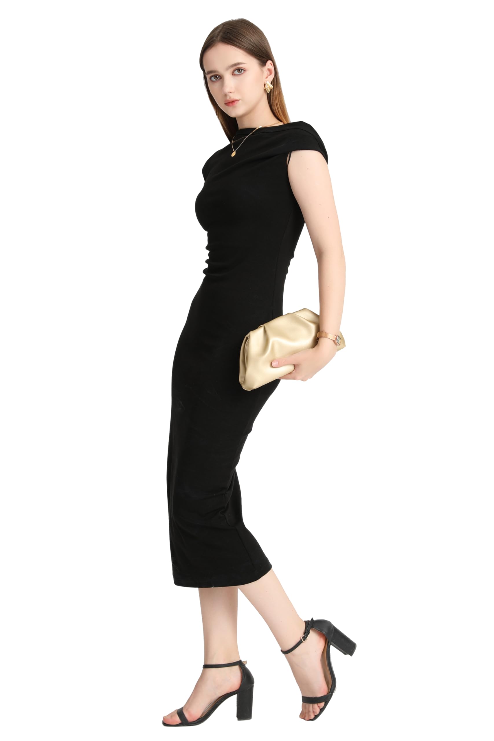 YUWITA Soft PU Leather Clutch Purses for Women Formal Elegant Luxurious Evening Bag
