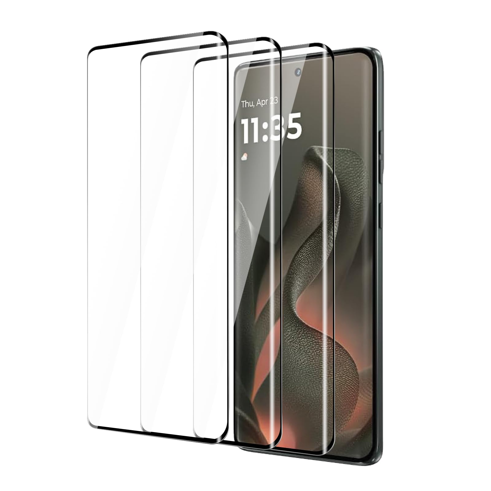 3 Pack For Motorola Moto Edge 2025 Edge Screen Protector, 3D curved tempered glass screen protector, 9H Hardness Tempered Glass Film, Scratch-Resistant，Anti-fingerprint (Motorola Moto Edge 2025 )