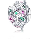 VOROCO Charm 925 Sterling Silver Bracelet Necklace Pendant Bead Charms Jewelry Gift for Women Mother Daughter Grandma Family Friends