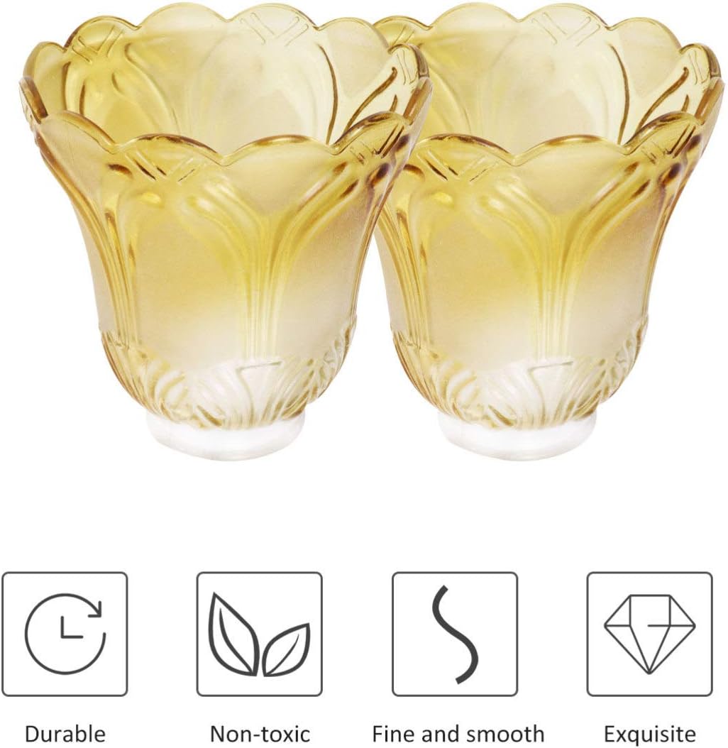OSALADI Pendant Light Shade Pendant Light Flower Bell Shaped Glass Lamp Shade Chandelier Lamp Shade Ceiling Cover Replacement for Table Floor - Image 4