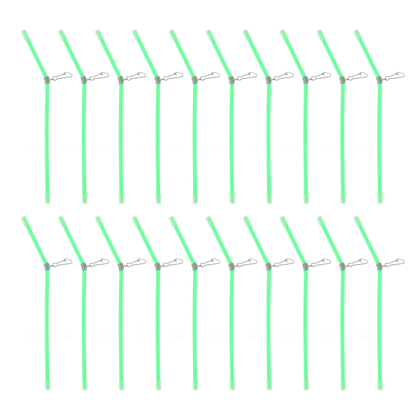 Fishing Anti Tangle Booms Tube, 20Pcs Sea Fishing Anti Tangle Feeder Boom with Snaps Tube Balance Connector Fish Tackle(Green Metal)