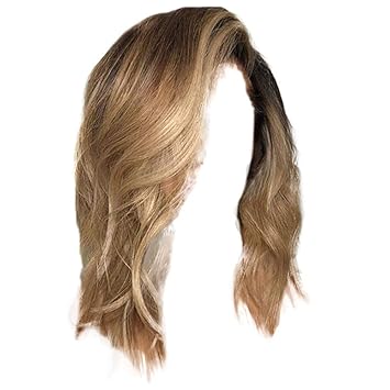 Amazon Com Women Ombre Gold Wig Dark Roots Black To Brown Curly
