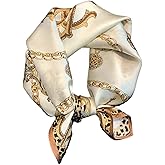 Aufeel 100% Real Mulberry Silk Women Small Square Neck Scarfs 21" Lightweight Headscarf Printed Neckerchief Gift Packed