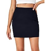 LYANER Women's High Waist Slim Fit Zipper Basic Short Bodycon Pencil Mini Skirt