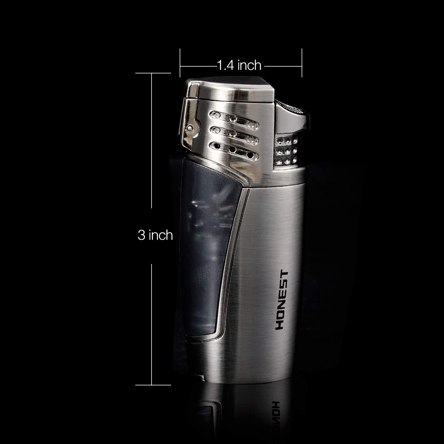 Sturmfeuerzeug,Jet Flamme gasFeuerzeug Zigarren Mit Zigarrenschneider, Nachfüllbare Gas-Sturmfeuerzeug, Pfeifenfeuerzeug