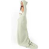 Comfy Cubs Adult Hooded Towel - Large 58'' x 58'', Soft, Absorbent, and Stylish Dual-Function Muslin Towel Hoodie for Bath, Relaxation, and Everyday Use - Sage