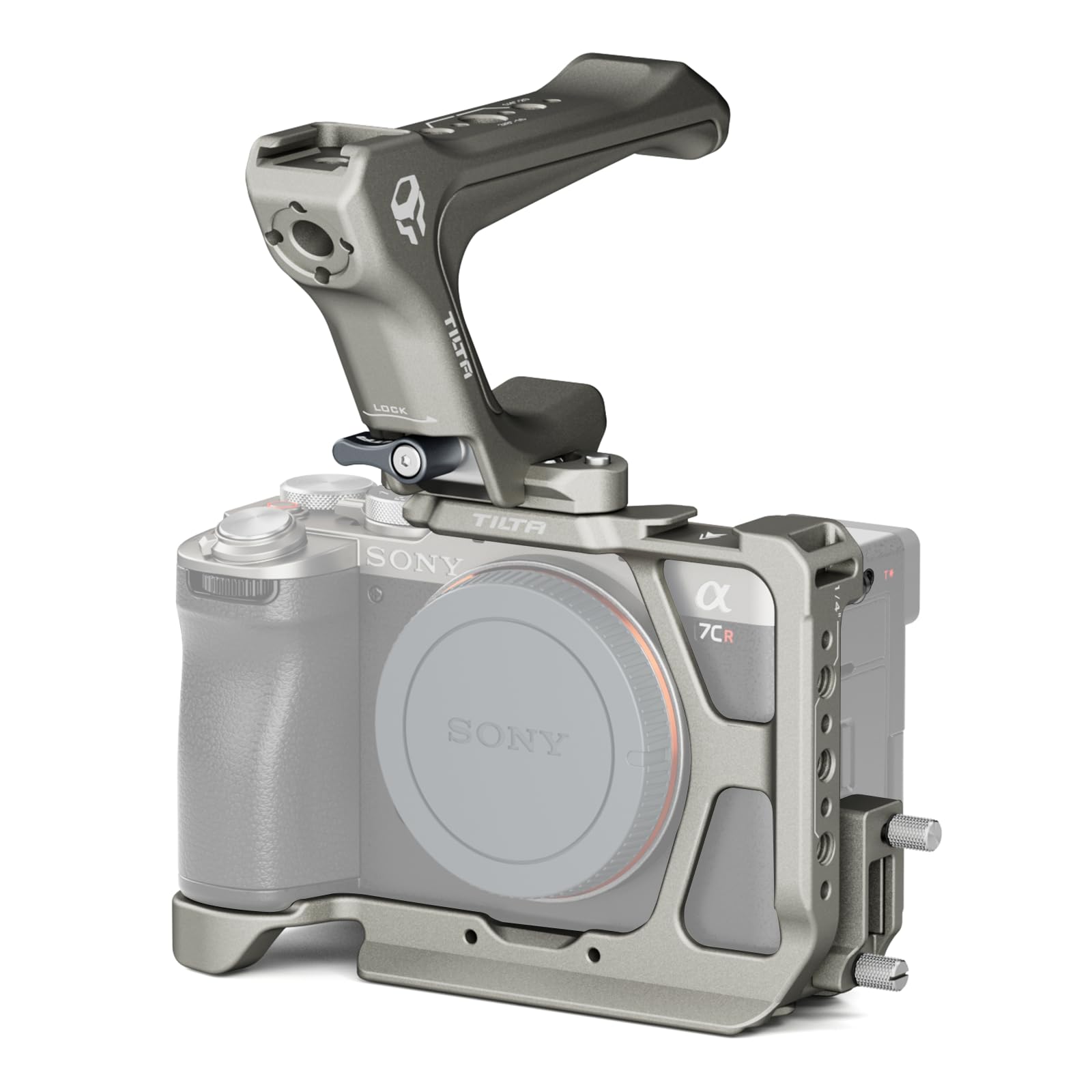 Tilta Half Camera Cage for Sony a7C II / a7C R - Lightweight Kit with NATO Top Handle - Titanium Gray