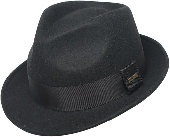 Amazon Sedancasesaチロルハット チロリアンハット ボルサリーノ ホンブルグ 中折れハット ブリムハット ソフト帽 フェルトハット 紳士 中折れ 大きいサイズ ウールフェルト 黒 ブラック 57cm 59cm メンズ秋冬帽子 ハット 通販