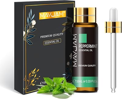 MAYJAM Peppermint Essential Oil 10ML Pure Undiluted with Glass Dropper