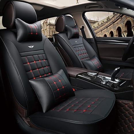 Amazon Co Jp カーシートカバー 高級9ピースセットカーシートカバーレザーユニバーサル通気性カーシートクッション保護用5シートカー Color A ホーム キッチン