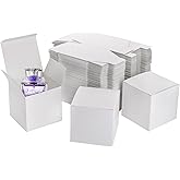 Jucoan 100 Pack White Paper Gift Boxes with Lids, 4 x 4 x 4 Inch Gift Wrapping Box Party Favor Box Goodies Treat Boxes Candy 