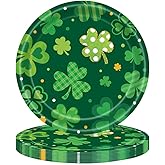 XVYLFZNP 20pcs St Patrick’s Day Paper Plate 7inch Green Shamrock Disposable Plates Irish Lucky Clover Dinner Plate For St Patrick's Day Party Supplies Table Decor