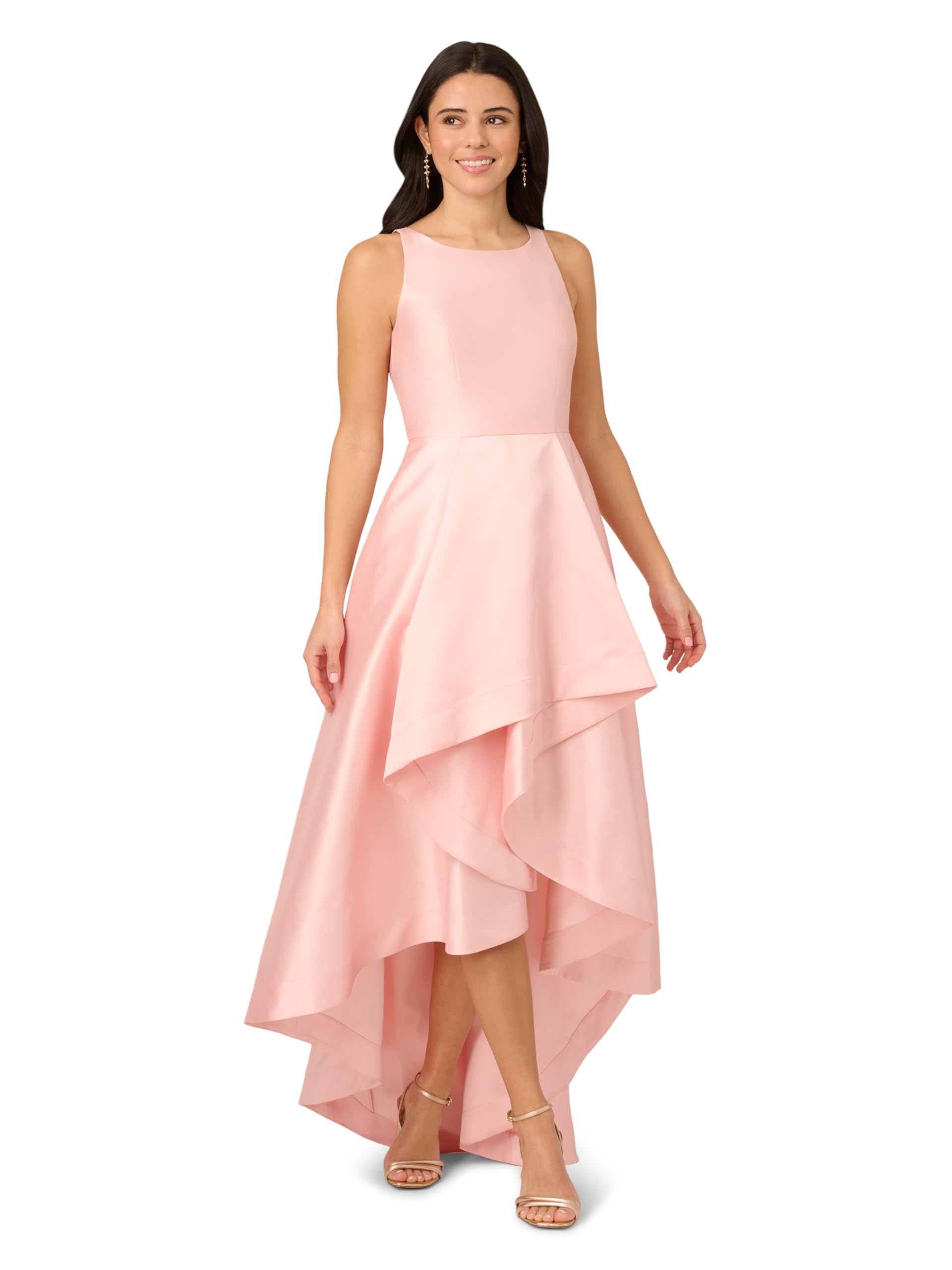 Photo 1 of Adrianna Papell Women's Mikado High Low Gown, Pink Peach us 16