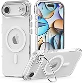Nvollnoe for iPhone Air Case Compatible with MagSafe Military Grade Shockproof Heavy Duty Protective Adjustable Kickstand Matte Semi Clear Phone Case for iPhone Air(Clear)