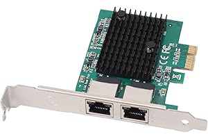 SUNGOOYUE Professional PCIe Gigabit Ethernet Adapter, Dual Port 2.5G Card for Desktop PC, Wide Compatibility, Supports 2.5G a