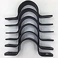 AGUTEA Black Durable U-Clamps Metal Pipe Clamps Double Hole Double Hole Pipe Strap DIY U-Bracket (Pack of 6) (1 INCH)