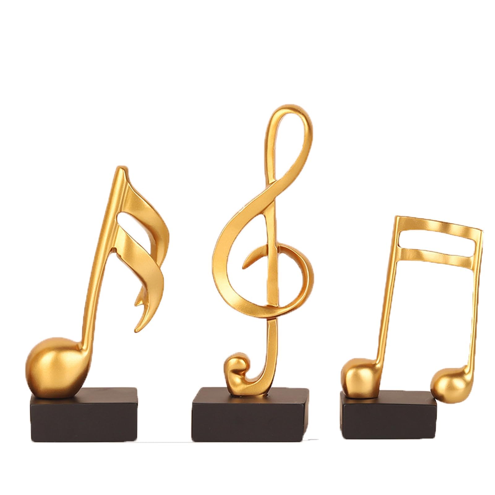 Yunjuhop 3 Music Note Decor Gifts Musical Decorations Modern Sculpture, Decorative Figurines Home, Musical Sculpture, Table Decoration for Living Room, Office, Gifts, Souvenirs (Gold)