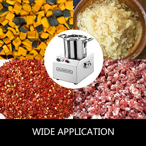 VBENLEM 110V Commercial Food Processor 4L Capacity 550W Electric Food Cutter 1400RPM Stainless
