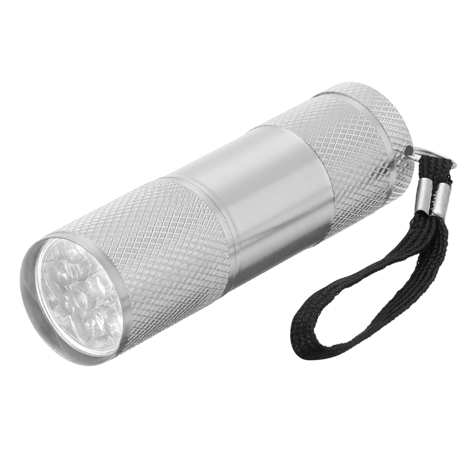 PATIKIL 9 LED Mini Flashlights, Aluminum Pocket Flashlight Torch with Lanyard for Camping, Hiking, Outdoor Emergencies, Silver Tone