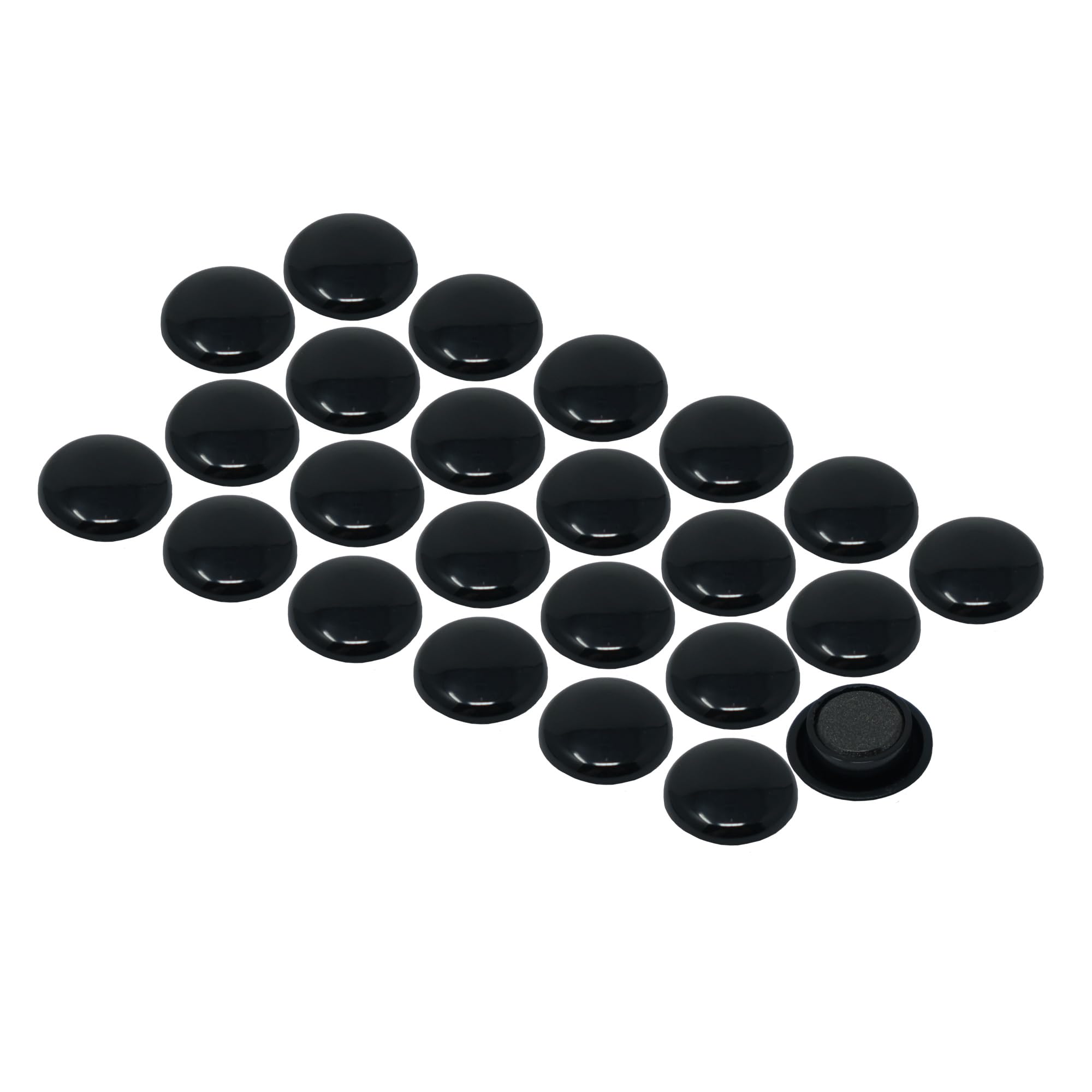 Medium Black Planning Office Magnets for Fridge, Whiteboard, Noticeboard, Filing Cabinet - Pack of 12
