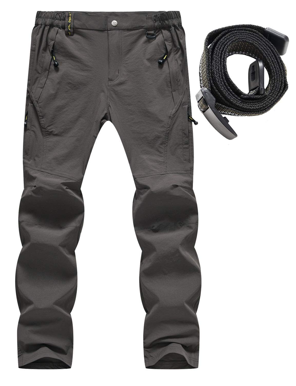 Men's Outdoor Lightweight Waterproof Hiking Skiing Climbing Cargo Pants with Belt