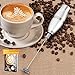 Milk Frother Electric Handheld Portable Powerful Milk Foamer for Latte/Cappuccino Coffee Chocolate，Durable Stainless Steel Egg Beater and Drink Mixer with 2 Whisks and 1 Clean Brush(Battery Operated)