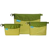 pack all 3 Pcs Water-resistant Material Zipper Pouch Set, Mesh Zipper Bags for Storage, Travel, Office (Green)