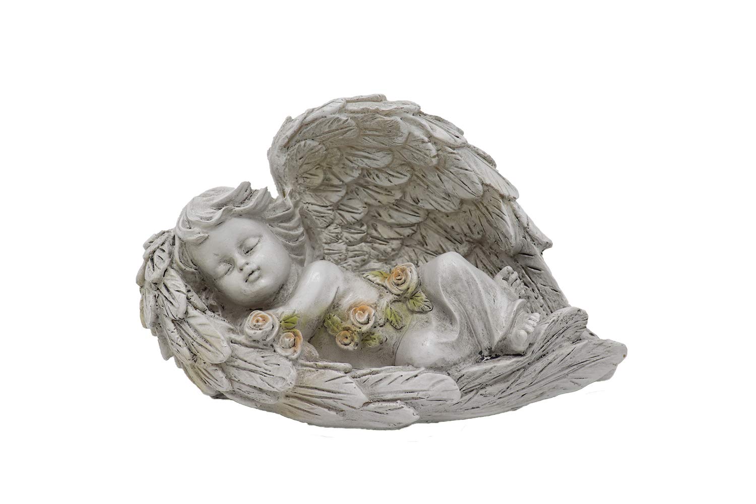 Benera Sleeping Angel with Wings Figurine 19 cm Wide Polyresin Antique Design
