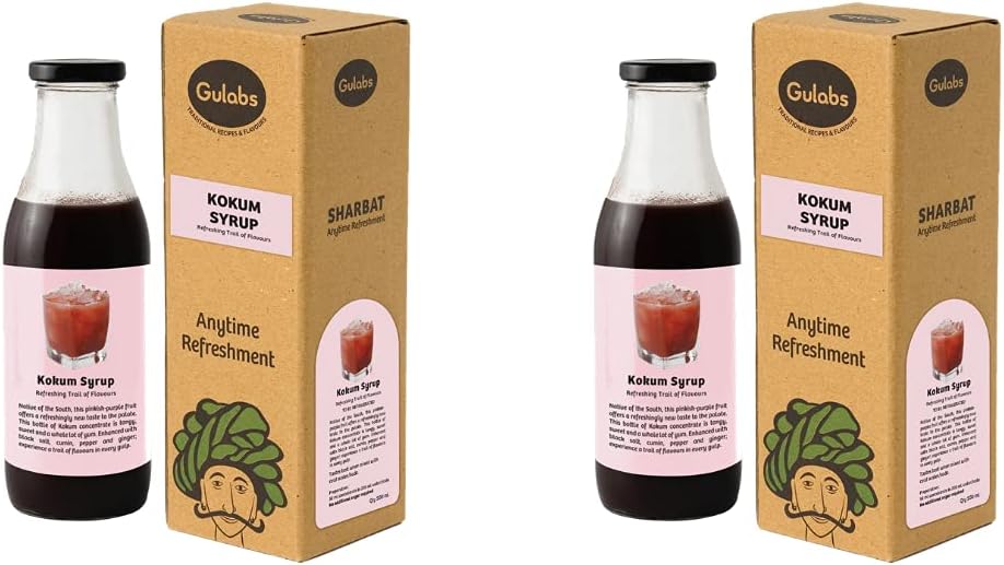 Gulabs Kokum Sharbat Syrup Refreshment (Kokum)- 500 ml (Pack of 2)