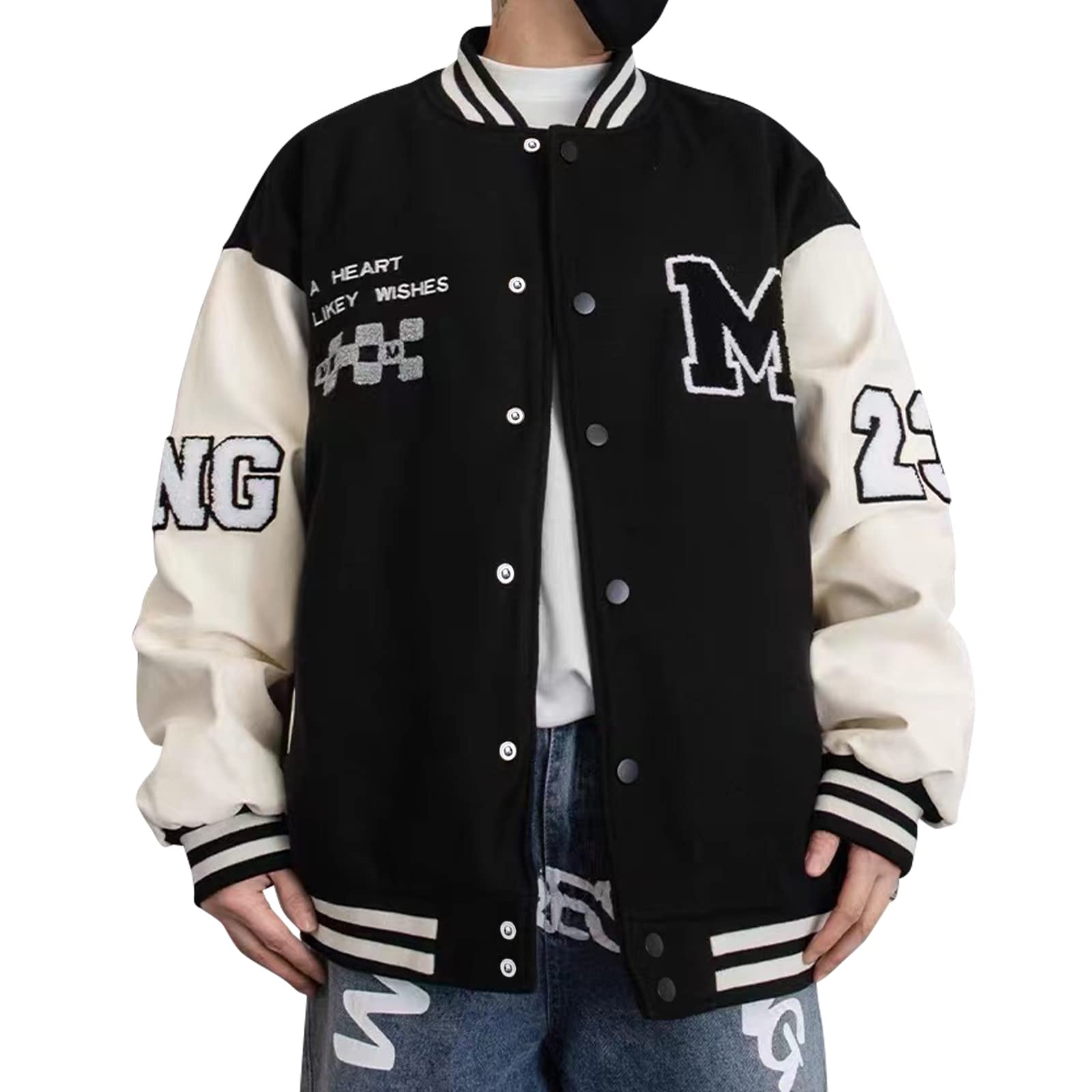 Covisoty Mens Varsity Jacket Baseball Bomber Jacket