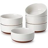 MALACASA Cereal Bowls Set of 6, 24 OZ Ceramic Bowls for Kitchen, Soup Bowl Breakfast Bowls, Dishwasher Microwave Safe, Khaki White, Series TARA