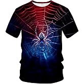 QTAGTESS Funny Spider Graphic T-Shirt Novelty Short Sleeve Crewneck Shirt
