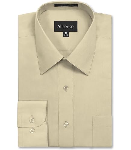 cream color dress shirt More room in the upper body with a tapered waist Fabric Feel Cream Long Sleeve Leather Shirt