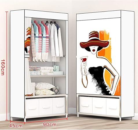 Xuqinqin Armoire Assemblee Armoire Tissu Tissu Armoire Simple Armoire Assemblee Dressing Armoire De Rangement 4 Couleur En Option Garde Robe Size C Amazon Fr Cuisine Maison