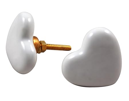 Gisela Graham Cream Heart Ceramic Drawer Knob Amazon Co Uk