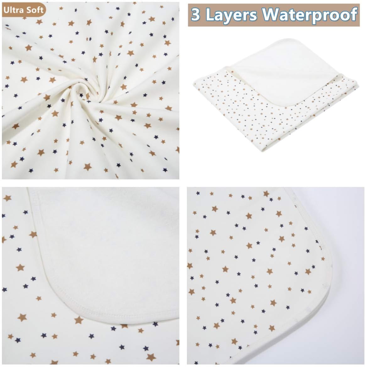 Baby Waterproof Bed Pad Wetting Pads Washable for Kids Toddler Potty Training Pads Pad Mat for Pack n Play/Crib/Mini Crib Reusable Incontinence Underpads for Kids/Adult/Pets (Brown): Kitchen & Dining