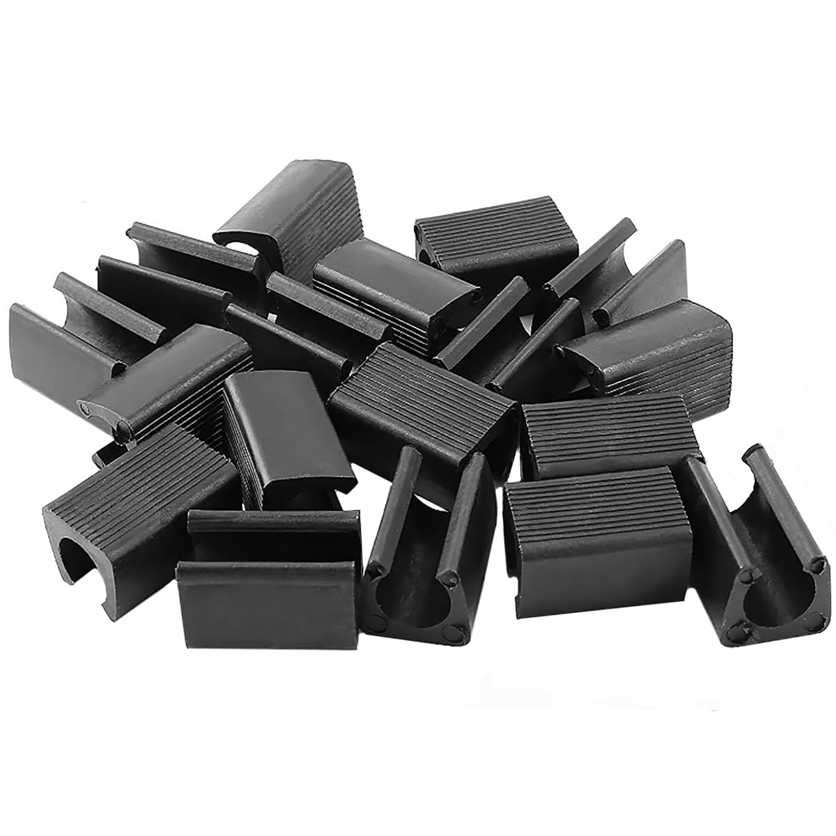 Plastic Chair Foot U Shaped Floor Glides Tubing Caps Cover 12mm Dia Black for Tubular Steel Chairs (Pack of 100)