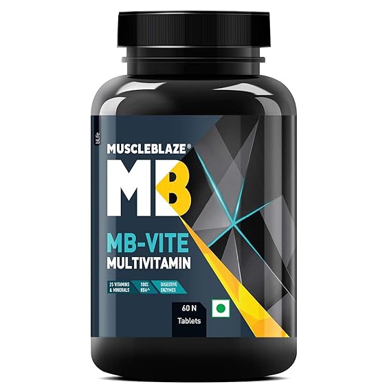MuscleBlaze MB Vite Multivitamin with Immunity Boosters100 RDA Vitamin C, D, Zinc, 60 tablets