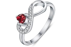 JO WISDOM Infinity Heart Promise Rings for Her Sterling Silver Friendship Ring