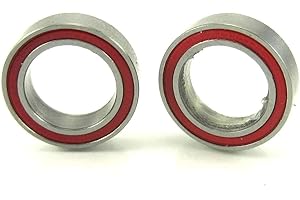 TRB RC 10x15x4mm Hybrid Ceramic Ball Bearings Red Rubber Seals (2)