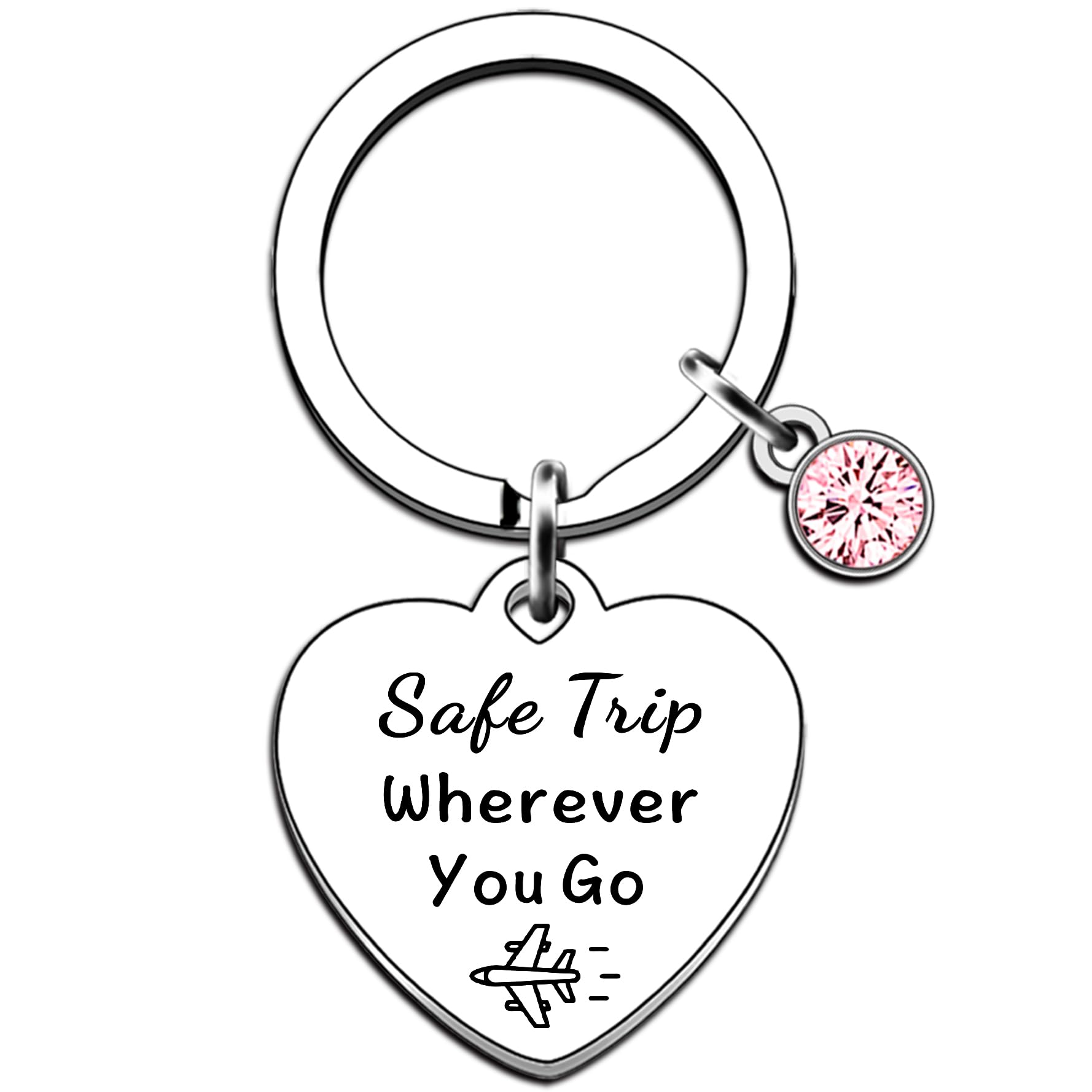 JMIMO Safe Travels Gift Safe Travels Keyring Travelling Gifts for Women Her Flight Attendant Flight School Graduation Gifts Safe Trip Wherever You Go Present