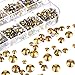 TecUnite 1728 Pieces Crystals Nail Art Rhinestones Round Beads Flatback Glass Charms Gems Stones and 2 Pieces Tweezers with Storage Organizer Box, SS3 6 10 12 16 20, 288 Pieces Each Size (Bronze)