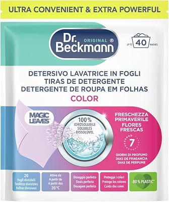 MAGIC LEAVES Detergente para máquina de lavar em folhas coloridas | 20 folhas