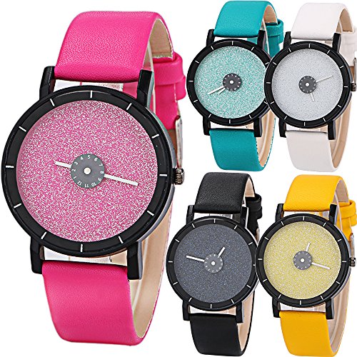 Yunanwa 5 Pack Wholesale Assorted Unisex Women's Men's Watches Leather Wrist Brand Gift 2016 New arrival