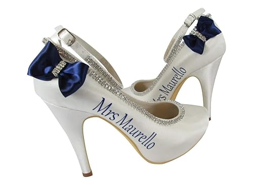 navy rhinestone heels