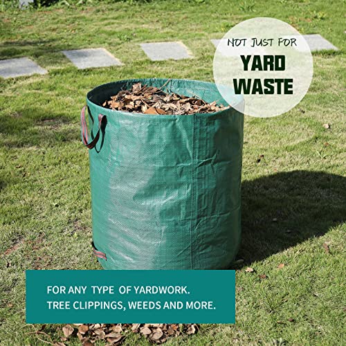 JERIA 6Pack 72 Gallons Reusable Garden Waste Bags with 4 Handles,Lawn