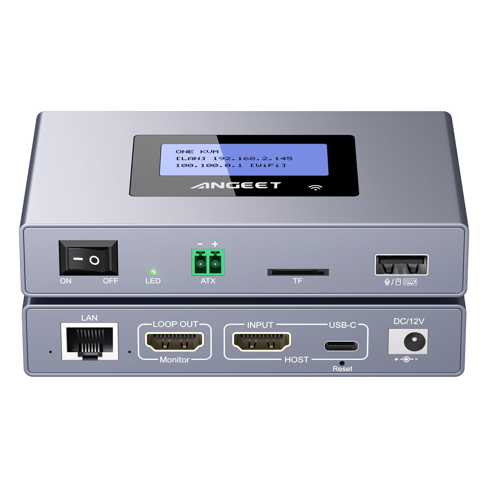 Photo 1 of ONEKVM Wi-Fi Remote KVM Over IP Internet,4K IP KVM Remote Control PC,Server,Remote Power Control, LCD Screen,ZeroTier,Local Monitor, TF Card,Webcam,Wake, Install OS Via BIOS, Windows Mac Linux Android